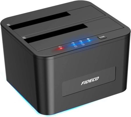 قاعدة شحن اتش دي دي من فيديكو، قاعدة شحن USB 3.0 للقرص الصلب 2.5 و3.5 بوصة ساتا HDD/SSD، استنساخ ثنائي الاتجاه بدون اتصال